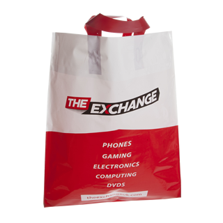 Red Flexiloop Handle Polythene Carrier Bag Red Flexiloop Handle Polythene Carrier Bag