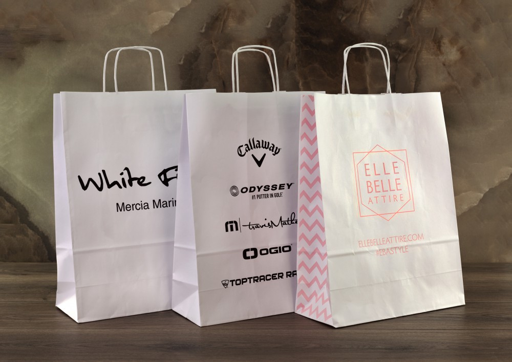 White Twist Handle Paper Carrier Bag - Plain – Print on Paper Bags